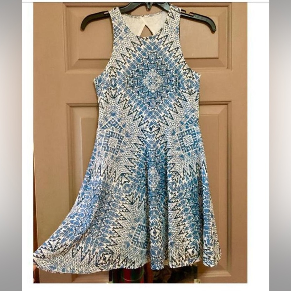 Blue & White Aeropostale Halter Boho Summer Dress